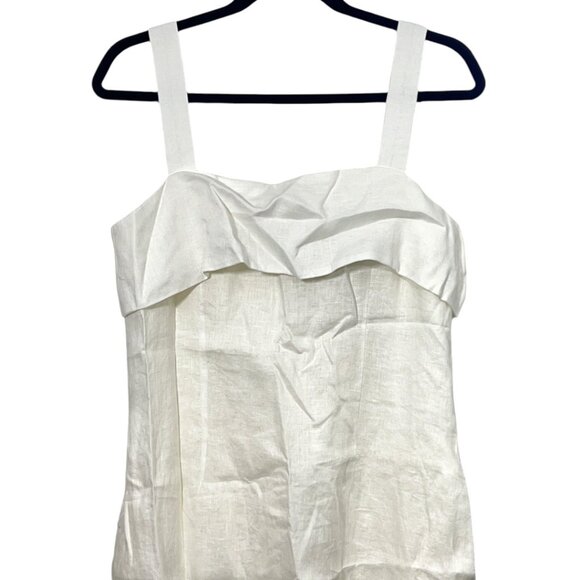 Luxely Norstroms Huxely Sleeveless Hi Lo Midi Dress Cloud Dancer WHite Size 10 - Picture 2 of 4